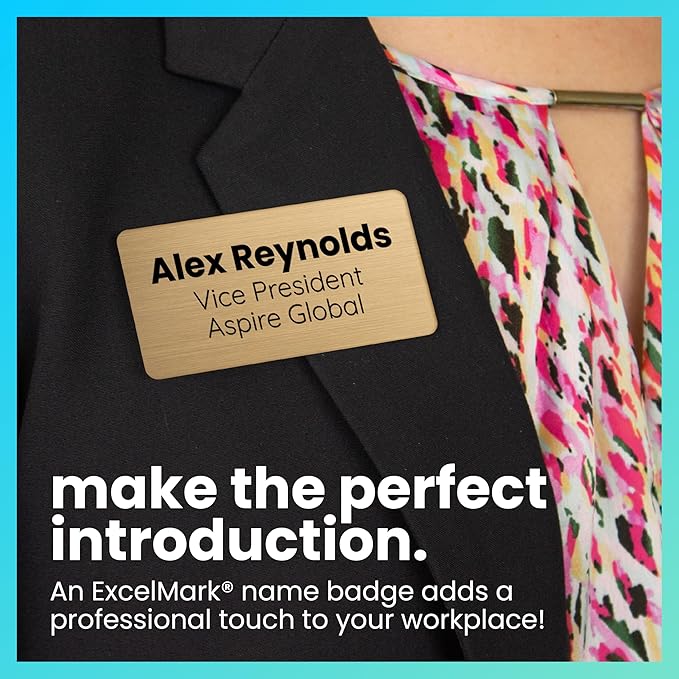 ExcelMark Custom Name Tag - Engraved Name Badge with Pin or Magnetic Backing, 16 Colors, 6 Fonts, and 2 Sizes to Choose from (Red w/White Letters, 1"x 3")