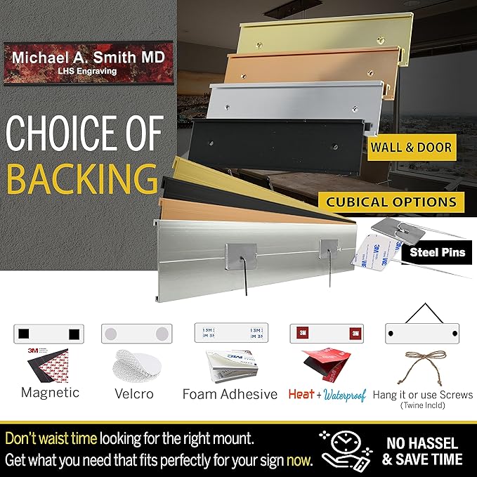 Engraved Custom Door Plate Burgundy Plastic Office Door Sign with White Letters - Made in USA 2x12 B26